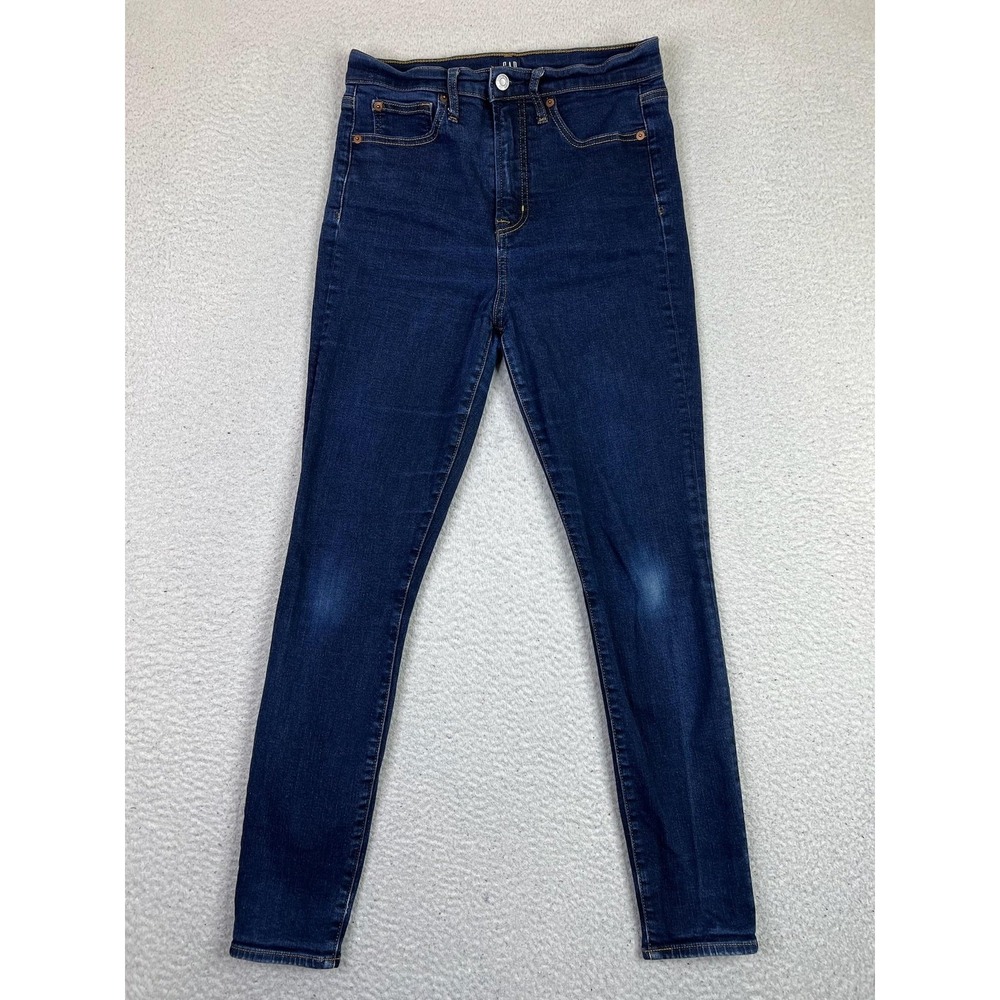 Gap True Skinny Jeans Womens 8/29 Blue Dark Rinse Mid Rise Stretch Denim Wash - Picture 1 of 14